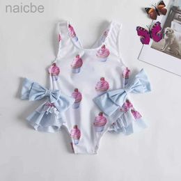 One-Pieces One Piece Swimsuit Baby Girls Backless Flower Bikini Beach Holiday Swimming Bathing Suit Children Kids 1-5 Year Swimwear 24327