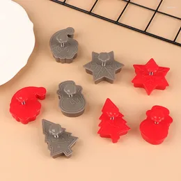 Baking Moulds 4Pcs/Set Cake Cookie Cutter Plastic Molds Christmas Three-Dimensional Mold