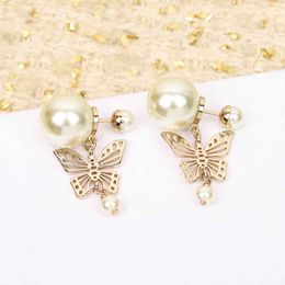 Designer Jewellery Luxury quality stud earring with double nature shell beads in 18k gold plated have stamp box PS3309B