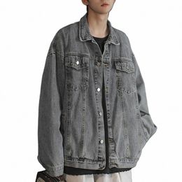 denim Jacket Retro Hop Style Denim Jacket with Multi Pockets Plus Size Fit for Men Streetwear Coat for A Stylish Look Men Denim i6Me#