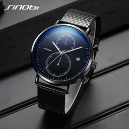 SINOBI New Men Watch Brand Business Watches For Men Ultra Slim Style Wristwatch JAPAN Movement Watch Male Relogio Masculino2894