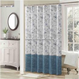 Shower Curtains Madamoiselle Sea Seashell Grey Polyester Fabric Ocean Printed Ivory Waterproof Curtain Q240116 Drop Delivery Dhdzu