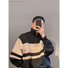 24SS Desginer Balanciaganess Hoodie Baleciaga High Version 2023 Early Autumn New Paris b Family Apricot Colour Patchwork Contrasting Mesh Red Mens and Womens Stormt