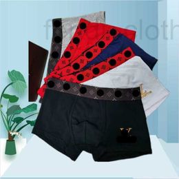 Underpants Designer Brand Trendy Underwear Men's Embroidered Pure Cotton Vl High-end Comfortable and Breathable Square Corner Shorts O3L5