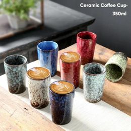 Cups Saucers 1pcs Creative Ceramic Coffee Mug Camping Breakfast Pottery Cup Porcelain Teacup Household Cute Gift Wholesale