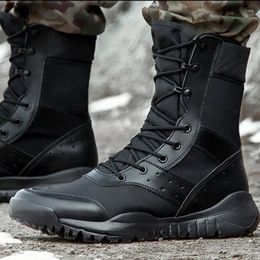 Fitness Shoes UltraLight Military Boots Outdoor Climbing Hiking Unisex Summer Autumn Plus Size Breathable Mesh Combat Men Women