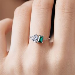 luxury diamond heart rings for women 925 sterling silver Jewellery designer love 18k gold ring woman square 5A zirconia daily outfit friend gift box size adjustable