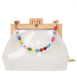 Bag THREEPEAS Design Luxury Handbag Women Bucket Clear PVC Jelly Small Shoulder Female Chain Crossbody Messenger