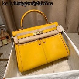 Lakis Keliys Handbag Genuine Leather 7A Handswen Colorful Bag Genuine Leather Handbags Quality Pure bag mens womens diagonal amber yellow cowh