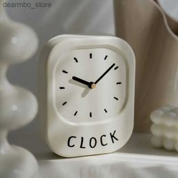 Desk Table Clocks Cream Clock Home Accessories Desktop Silent Cute Clock Cute Ins Korean Table Clock Decoration Home Living New Decor24327