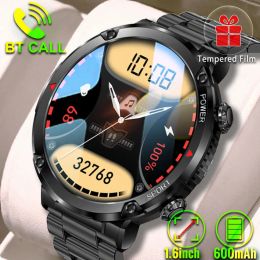 Watches Large Round Smart Watch Men 2023 For Android Xiaomi Ios Waterproof Watches 1.6'' 600mah Blutooth Call Smartwatch Militar Outdoor