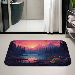 Carpets Forest Printing Foot Mat Carpet Living Room Home Decoration Non-Slip Kitchen Mats Bathroom Floor Porch Door Rug