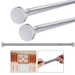 Shower Curtains Clothes Drying Rod Tension Curtain Spring Extendable Rail Bar No Punching