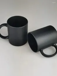 Mugs Black Matte Straight Ceramic Cup 11 Oz Mug 7102 Printed