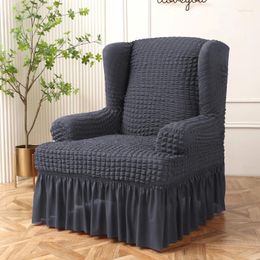 Chair Covers Stretch Wing Cover Easy Fitted Wingback Seersucker Armchair Slipcover With Skirt