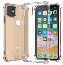 Transparent Shockproof TPU Soft Phone Cases for iPhone 15 14 13 12 11 Pro XS Max XR 8 7 6 Plus Samsung S23 S22 S21 S20 Note20 Ultra