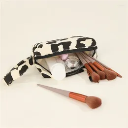 Cosmetic Bags Canvas Bag Portable Large Makeup Organiser Leopard Pattern Printed Fashion Coin Purse Clutch Stationery