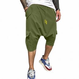casual Sweatpants For Men Hip Hop Trend In Europe America Loose Solid Street Sports Harlan Cropped Trousers Men'S Clothing U7pA#