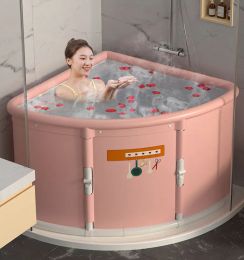 Bathtubs Bathroom Triangle Inflatable Tub Household Foldable Adult Bath Tub Spa Massage Steam Tub Crevice Bath Tub Bathroom Supplies