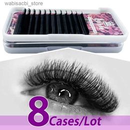 False Eyelashes 8pcs/lot Wholesale 12 lines eyelash extensions private label c/d high quality autofloracion easy fan mink eyelash extensions24327