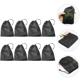 Laundry Bags 8pcs Net Bag Portable Mesh Drawstring Storage Large Capacity