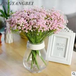 Decorative Flowers Plastic Gypsophila Real Touch Sky Stars Flower 7 Branch Home Wedding Decoration Pink White Purple Artificial