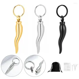 Keychains Horn Cremation Ashes Jewelry Urn Key RingSmall Urns For Human/Pet Stainless Steel Memorial Keychain