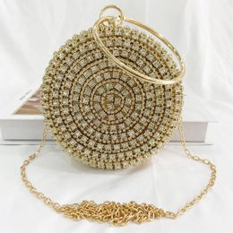 Waist Bags Luxury Rhinestone Handheld Evening Dress Bag Vintage Round Bracelet Gift Women's Birthday Party