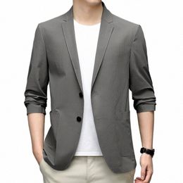 2022 Summer New Seaml Ice Silk Thin Sun Protecti Mens Smart Casual Blazers Top Quality Male Slim Fit Suit Jackets m0AP#