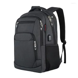 Backpack Laptop For Men Multi-functional W/USB Port Business Bag Oxford Outdoor Waterproof Computer