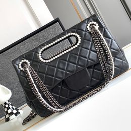 Designer Bag Tote Classic Lady Shoulder Bags pearl Beads Chain Genuine Leather Women Luxury Brand with box