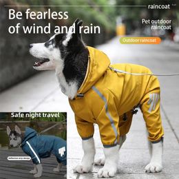 Dog Apparel Towable Four Legged Raincoat Waterproof For Large Medium Small Pets Outdoor Clothing Rainy Days Pet Coat Outwear