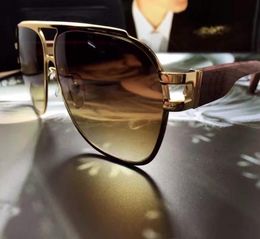 Mens THE BROWN Pilot sunglasses wood gold frame Sun Glasses for men Sonnenbrille fashion sunglasses gafa de sol New with box5815670
