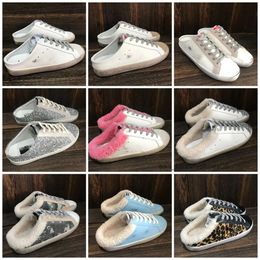 goldenstar goldenlies goose's sneaker high top goode gooose goos gosse Italy Brand Golden Women Summer Slippers Casual Shoes Winter Wool Designer Sequin Class 2HUR