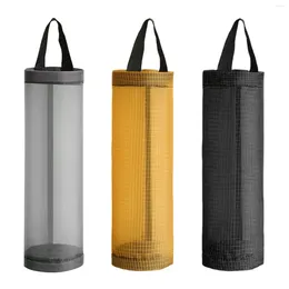 Storage Bags 3pcs Wall Mount Bathroom Grocery Dispenser Space Saving Hanging Organiser Cylinder Garbage Mesh Plastic Bag Holder Home