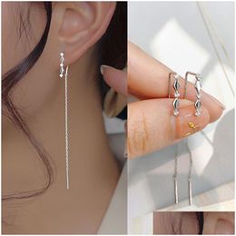 Dangle Chandelier Fashion Long Wire Tassel Thread Chain Earring Climb Star Heart Beads Pendants Drop Earrings Womens Straight Hanging Otm7W