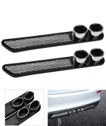 2pcs Car Plastic Dummy Dual Exhaust Pipe Stickers Car Styling Accessory Exhaust Muffler Tip Pipe Auto Accessories High Quality1001292