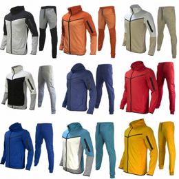 spring and autumn loose hooded men's Men's clothing sportswear suit pant sets tracksuit hoodies L9RG#