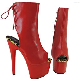 Dance Shoes Leecabe RED UP 17CM/7inches Pole Dancing High Heel Platform Boots Boot