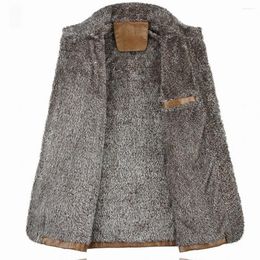 Men's Jackets Parka Coat 1 Mens Winter Warm Khaki Thicken Fleece Fur Lined Trench Jacket PU Leather Overcoat