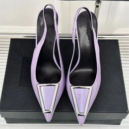 Sandals Casual Designer Fashion Women Shoes Sexy Lady White Patent Leather Strappy Pointy Toe High Heels Zapatos Mujer