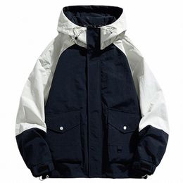 plus Size 9XL Cargo Jacket Men Cam Jacket Spring Autumn Patchwork Windbreak Hooded Jackets Coats Fi Outerwear Male E1rQ#