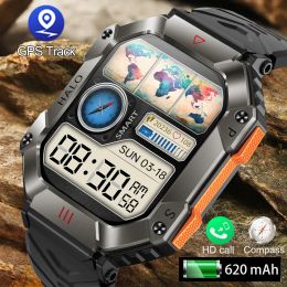 Watches 2024 New Military Smart Watch Men GPS Tracker 620mAh Battery Ultra Long Standby Compass Bluetooth Call Outdoor Sports Smartwatch