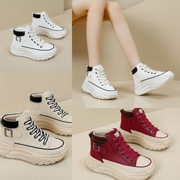 Positive Resistant High top shoes spring and autumn vintage womens shoes thick soled small white shoes leisure sports board shoes GAI