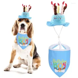 Dog Apparel Legendog Pet Birthday Bandana Set Lovely Bib With Hat Graduation Clothing Accessories