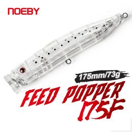 Noeby Popper Fishing Lure 175mm 73g Topwater Feed Spinning Popper Wobbler Artificial Hard Bait Tuna Amberjack Fishing Lures 240314
