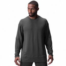 men's Clothing Gym Fitn Lg-sleeved T-shirt Round Collar Sports Tee Man Running Workout Sweatshirt Loose Quick Dry Shirt f5KH#
