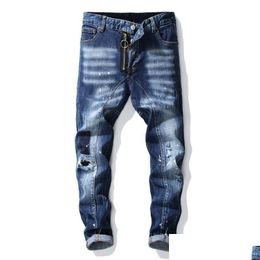 Men'S Jeans Denim Men Straight Skinny Large Size Hole Worn Out All Season Casual Style Fashionable Drop Delivery Apparel Clothing Dhwot