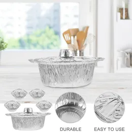 Bowls 5 Sets Outdoor Tin Foil Pot Baking Pan Pans Cake Thickened Container Portable Grill Aluminum Containers Camping