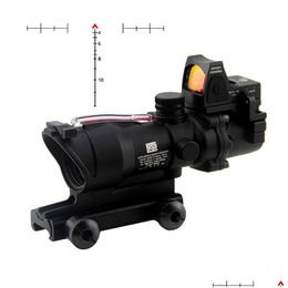 Hunting Scopes Acog 4X32 Fiber Ce Scope Red Illuminated Optics Glass Etched Reticle With Rmr Micro Dot Drop Delivery Sports Outdoors Dhdge